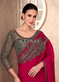 Buy Wonderful Red And Grey Saree In Canada
