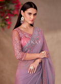 Buy Traditional Purple Shaded Saree In UK