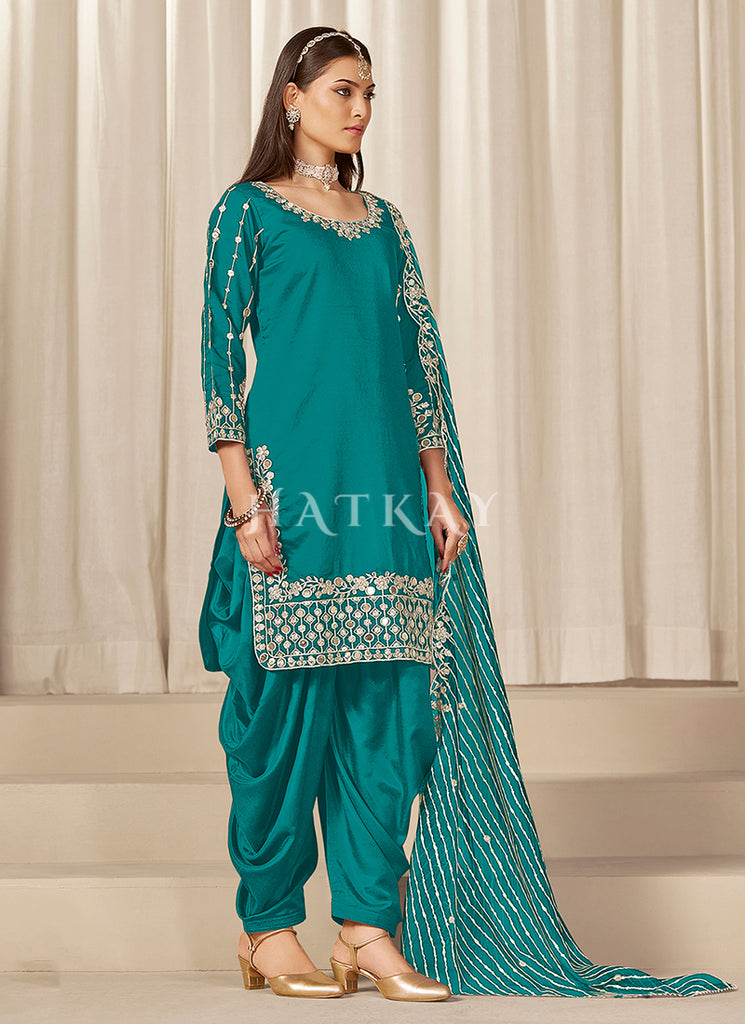 Buy Turquoise Punjabi Salwar Kameez 