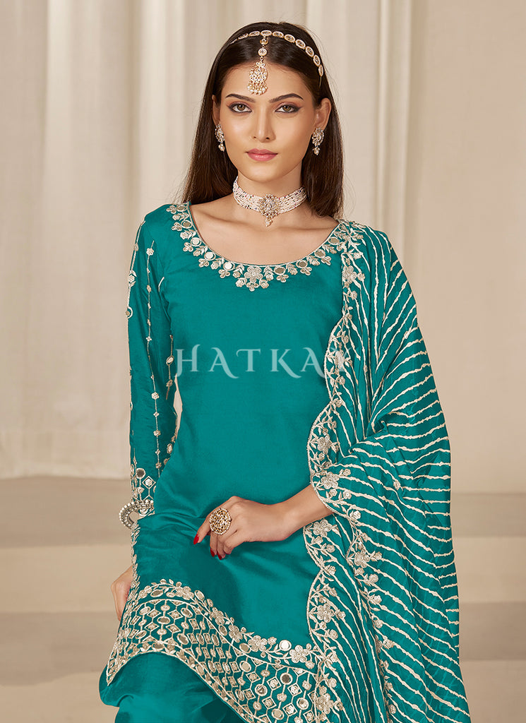 Buy Turquoise Patiala Suit In Canada