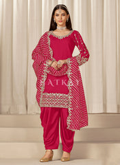 Magenta Pink Punjabi Patiala Suit
