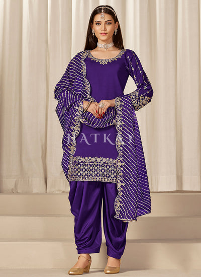 Purple Punjabi Patiala Suit