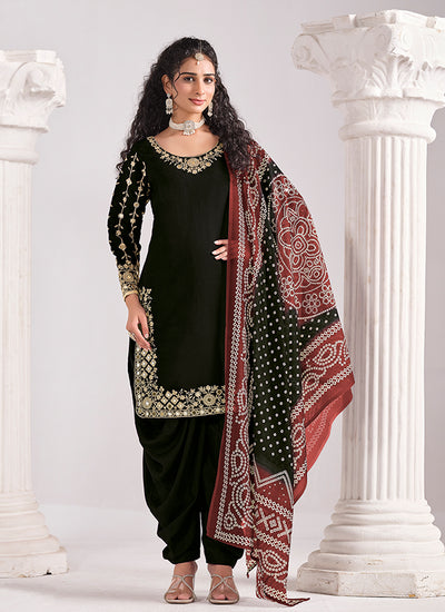 Shop Black Patiala Style Punjabi Suit