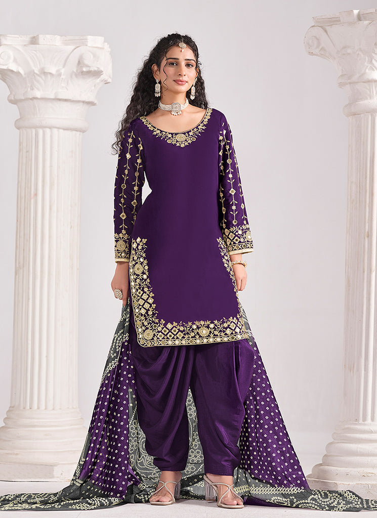 Buy Purple Punjabi Suit Online