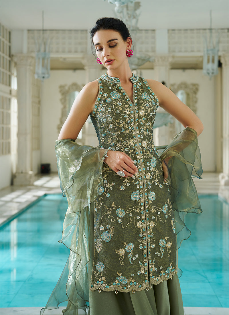 Buy Green Sharara Suits 