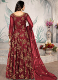Bridal Red Cording Zari Embroidery Anarkali Suit In Usa