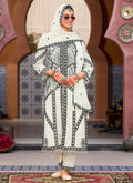 White Thread Embroidery Salwar Kameez Suit