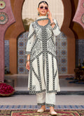 White Thread Embroidery Salwar Kameez Suit