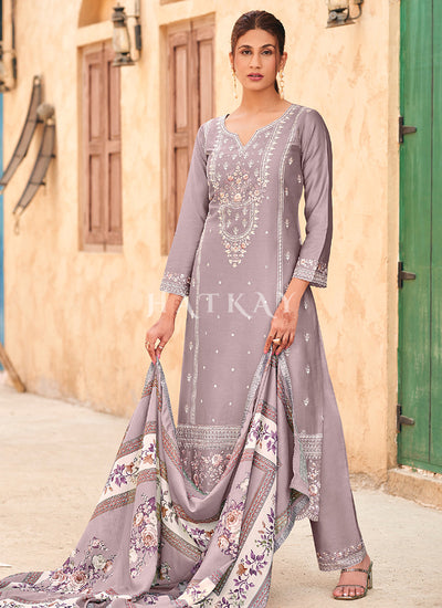 Light Purple Chikankari Embroidery Salwar Kameez