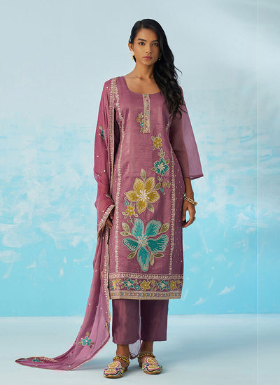 Purple Multi Embroidery Salwar Suit
