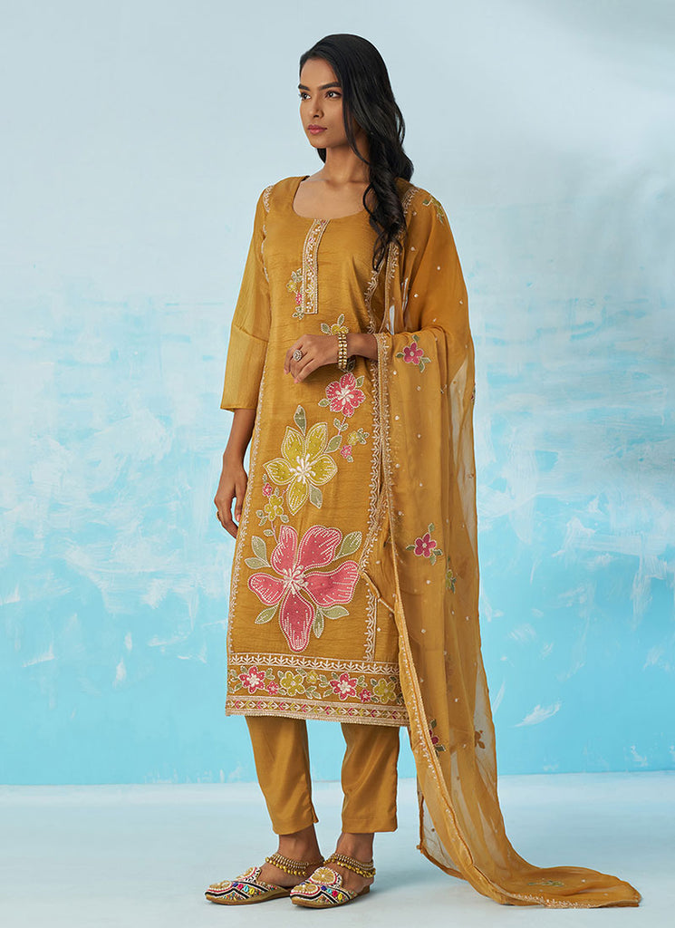 Buy Golden Yellow Salwar Suit In Canada