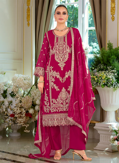 Shop Magenta Pink Pant Style Salwar Suit
