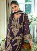 Buy Purple Pant Style Salwar Suit in Canada