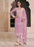Lilac Purple Embroidered Pant Style Salwar Suit