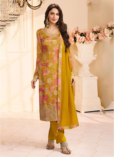 Shop Yellow Floral Printed Salwar Suit