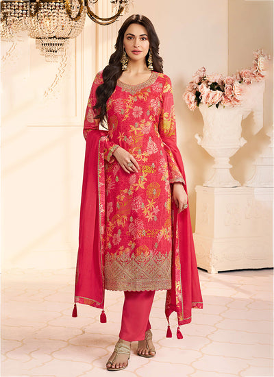Shop Red Straight Salwar Suit