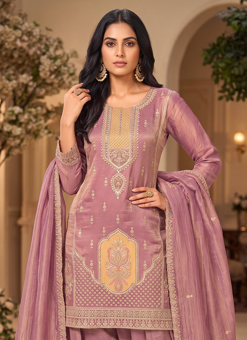 Buy Dusty Rose Salwar Suit In USA