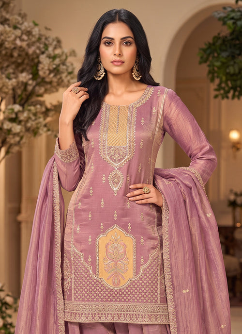 Buy Dusty Rose Salwar Suit In USA