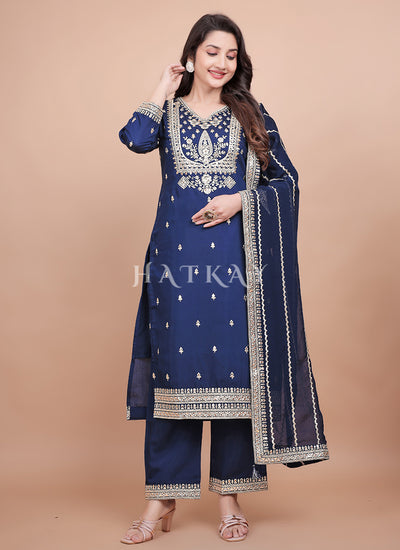 Dark Blue Salwar Suit