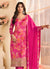 Rani Pink Floral Printed Straight Salwar Suit