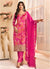 Rani Pink Floral Printed Straight Salwar Suit
