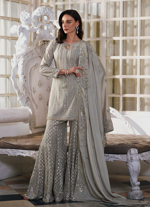 Buy Silver Grey Gharara Set In Canada