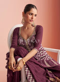 Buy Wine Purple Sharara Suit Online