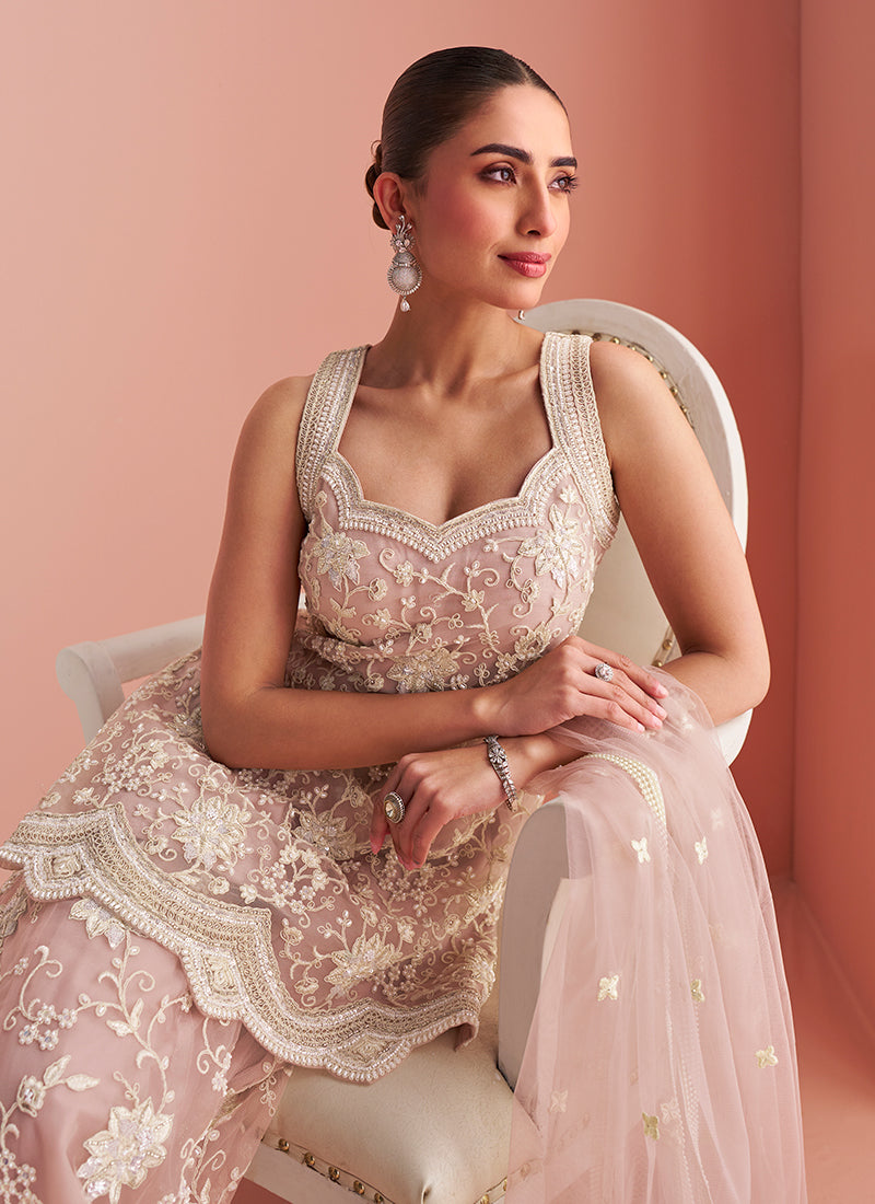 Buy Pink Latest Sharara Suit Collection - Hatkay