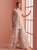 Baby Pink Party Wear Sharara Suit