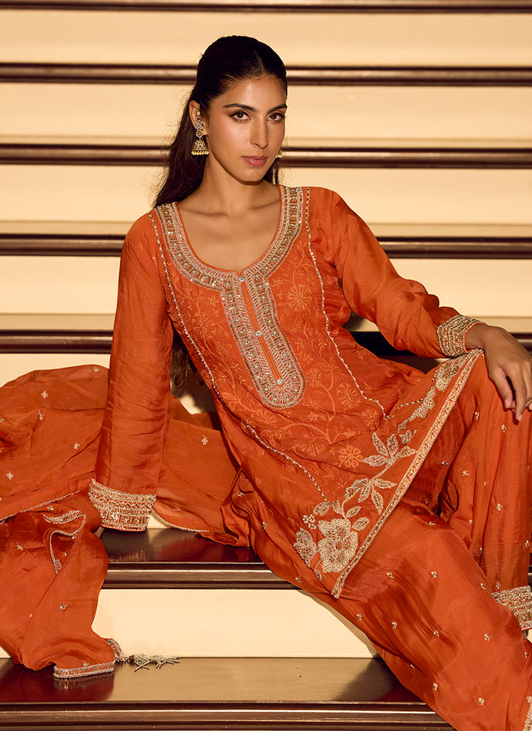 orange punjabi dress Orange Punjabi Salwar Kameez and Orange Punjabi Salwar Suit Online Shopping
