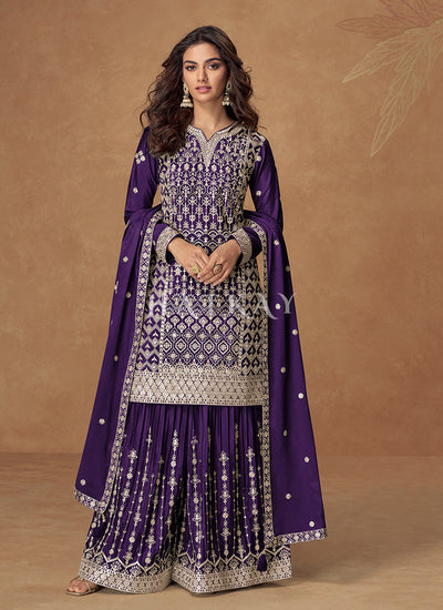 Purple Sharara Suit