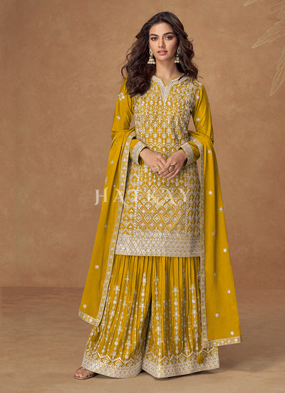 Yellow Sharara Suit