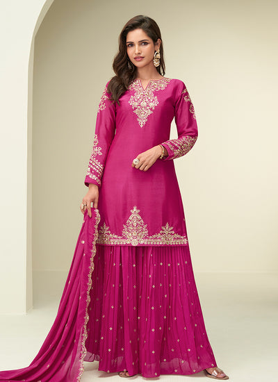 Shop Magenta Pink Sharara Suit