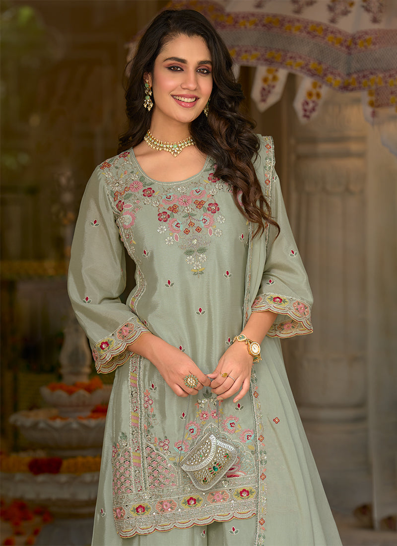 Buy Mint Green Sharara Suit In Canada