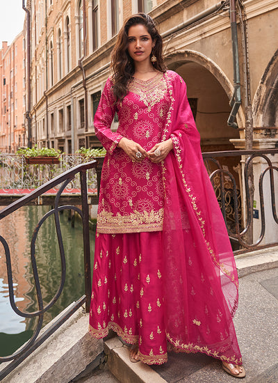 Shop Magenta Pink Sharara Suit