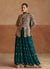 Shop Dark Green Jacket Style Sharara Suit