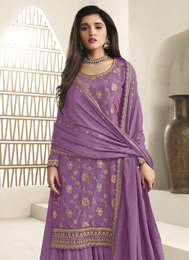 Buy Purple Sharara Suit In UK