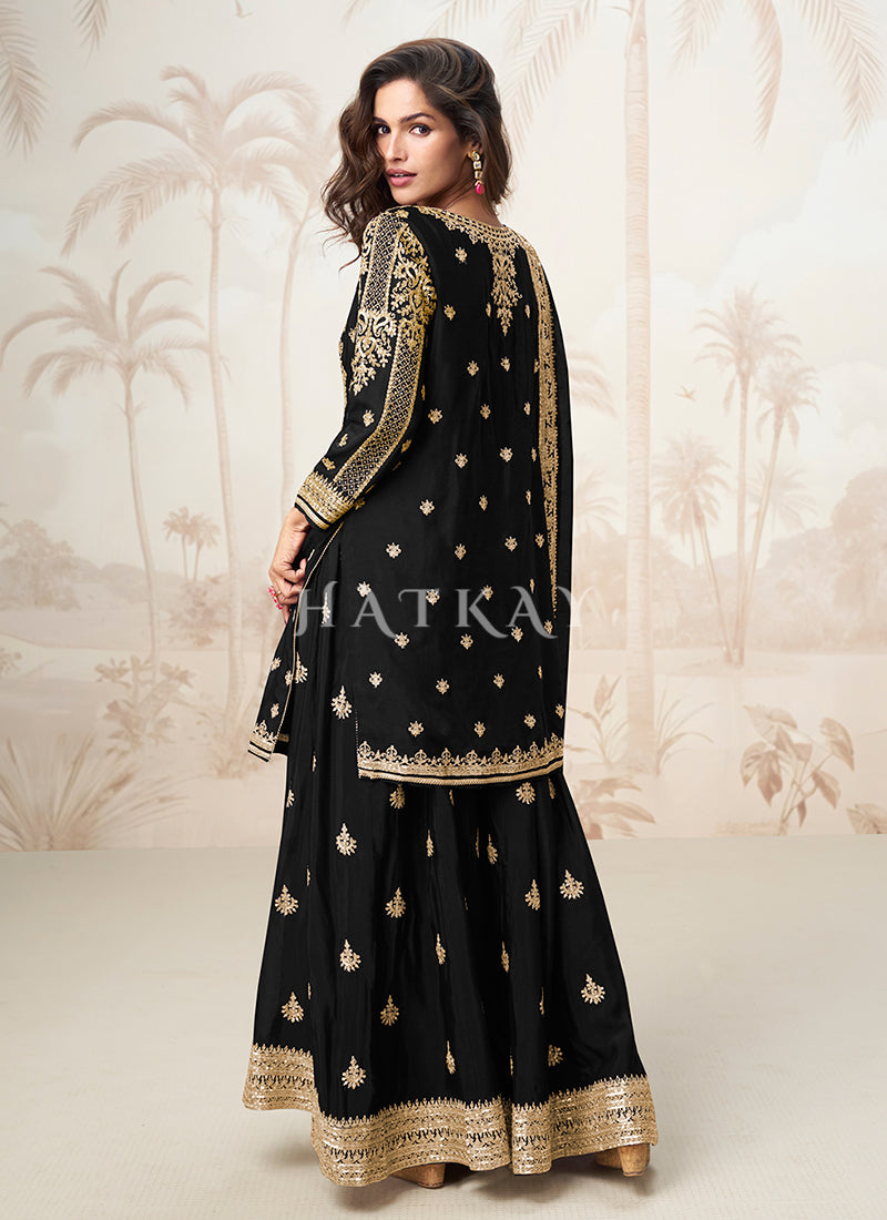Buy Trendy Black Sharara At Hatkay
