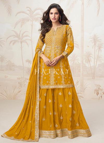 Yellow Sharara Style Suit