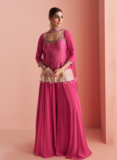 Shop Rani Pink Designer Sharara Suit