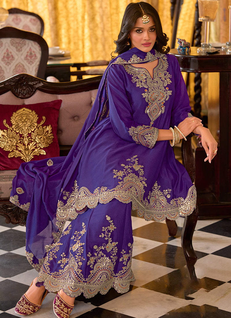 Shop Violet Sharara Suit | Hatkay