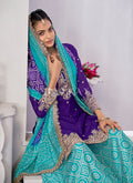 Buy Purple And Blue Designer Sharara Suit