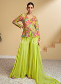 Lime Green Designer Sharara Suit