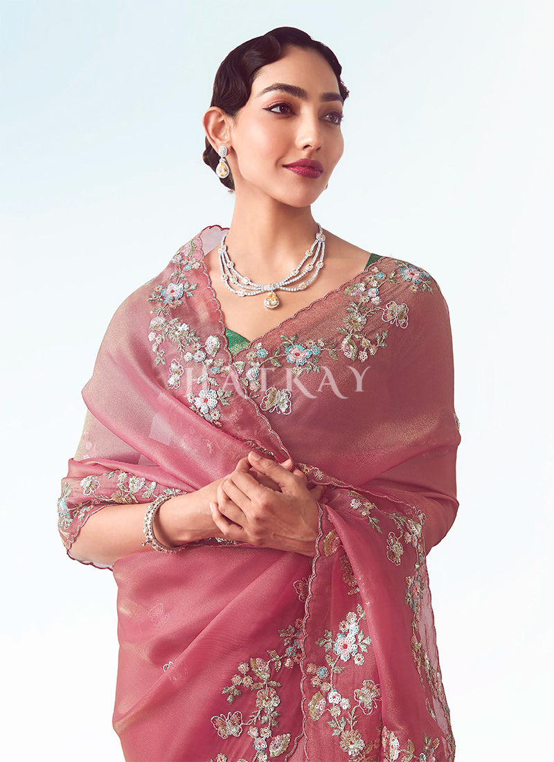 Buy Pink And Green Sarees Online At Best Price