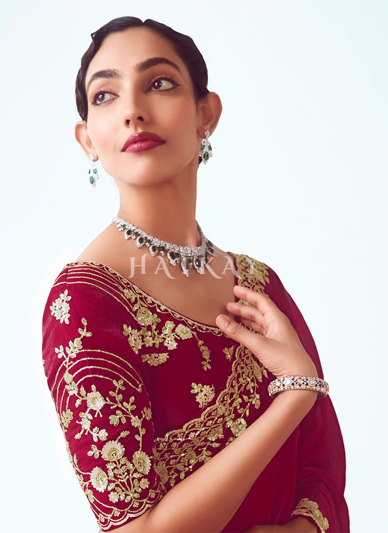 Buy red bridal saree online for women in USA