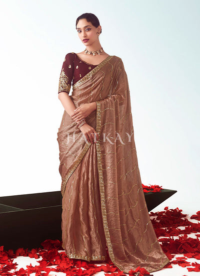 Rust Brown Saree