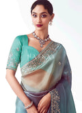 Buy Blue Lilac Ombré Saree In Canada