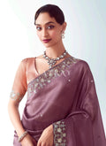 Buy Purple And Peach Saree In USA