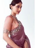 Buy Elegant Purple And Peach Saree In Canada
