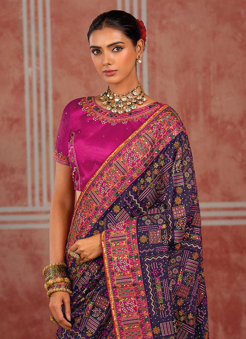 Buy Purple And Pink Saree In Germany